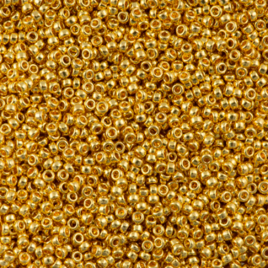 11/0 Metal Seed Beads 8.5 gram tube – 24kt Gold Plated