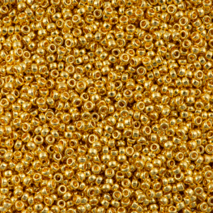 11/0 Metal Seed Beads 8.5 gram tube – 24kt Gold Plated