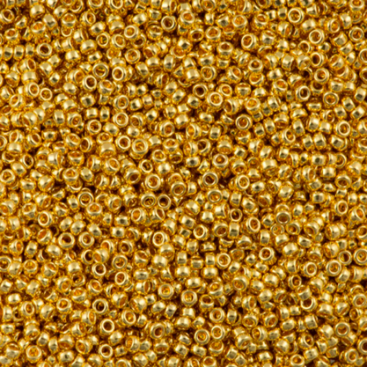 11/0 Metal Seed Beads 8.5 gram tube – 24kt Gold Plated