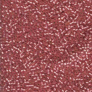 11/0 – Miyuki Delica - 5g Bag – Semi Mat Silver Lined Dk Rose Dyed – DB685