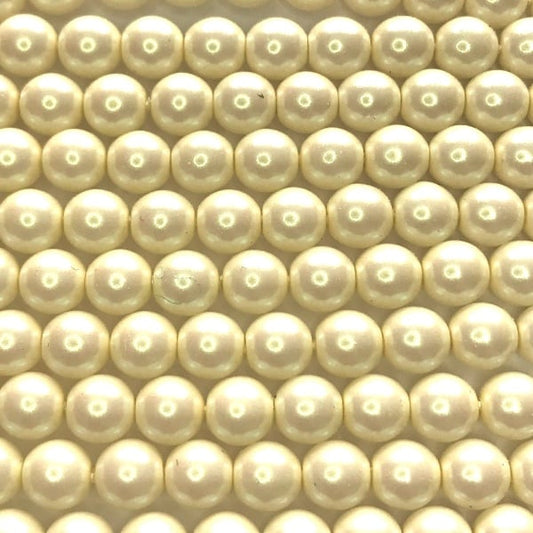 6mm Czech Round Glass Pearl - Bag of 50 – 02010/30001 – Iridescent Cream