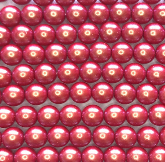 4mm Czech Round Glass Pearl Strand of 55 – 02010/30005 – Iridescent Red
