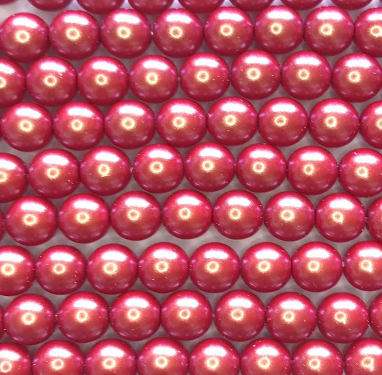 6mm Czech Round Glass Pearl Strand of 36 – 02010/30005 – Iridescent Red