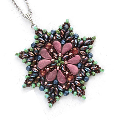 Flora Pendant Pattern by Barbara Lepak - Instant Download or Printed Copy