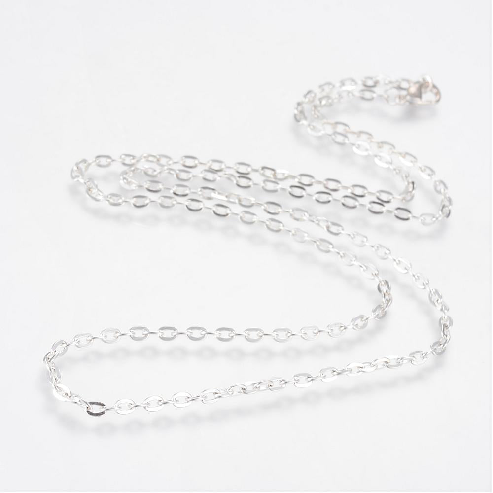 Silver Plated Cable Chain Necklace 3x2mm – 18 Inch