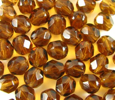 6mm Czech Fire Polish – 10230 – Smoked Topaz x 100