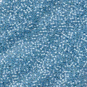 11/0 – Miyuki Delica - 5g Bag – Silver Lined Lt Aqua Alabaster Dyed – DB628