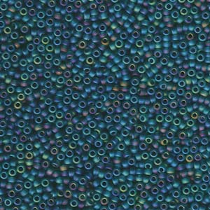 11/0 Miyuki Seed Beads - 25g Bag – Matte Transparent Teal AB - Colour 2405FR