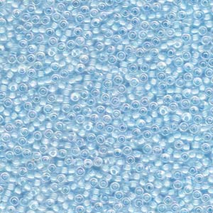 11/0 Miyuki Seed Beads - 25g Bag – Lined Sky Blue AB - Colour 278