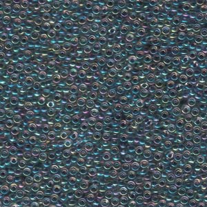 11/0 Miyuki Seed Beads - 25g Bag – Variegated Blue Lined Crystal AB - Colour 283