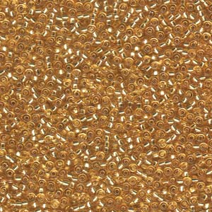 11/0 Miyuki Seed Beads - 25g Bag – Silver Lined Gold - Colour 3
