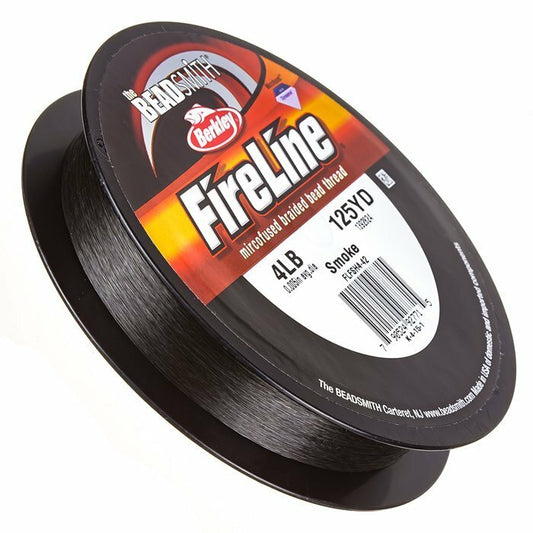 FireLine Braided Bead Thread 4lb – Smoke – 125yd Spool