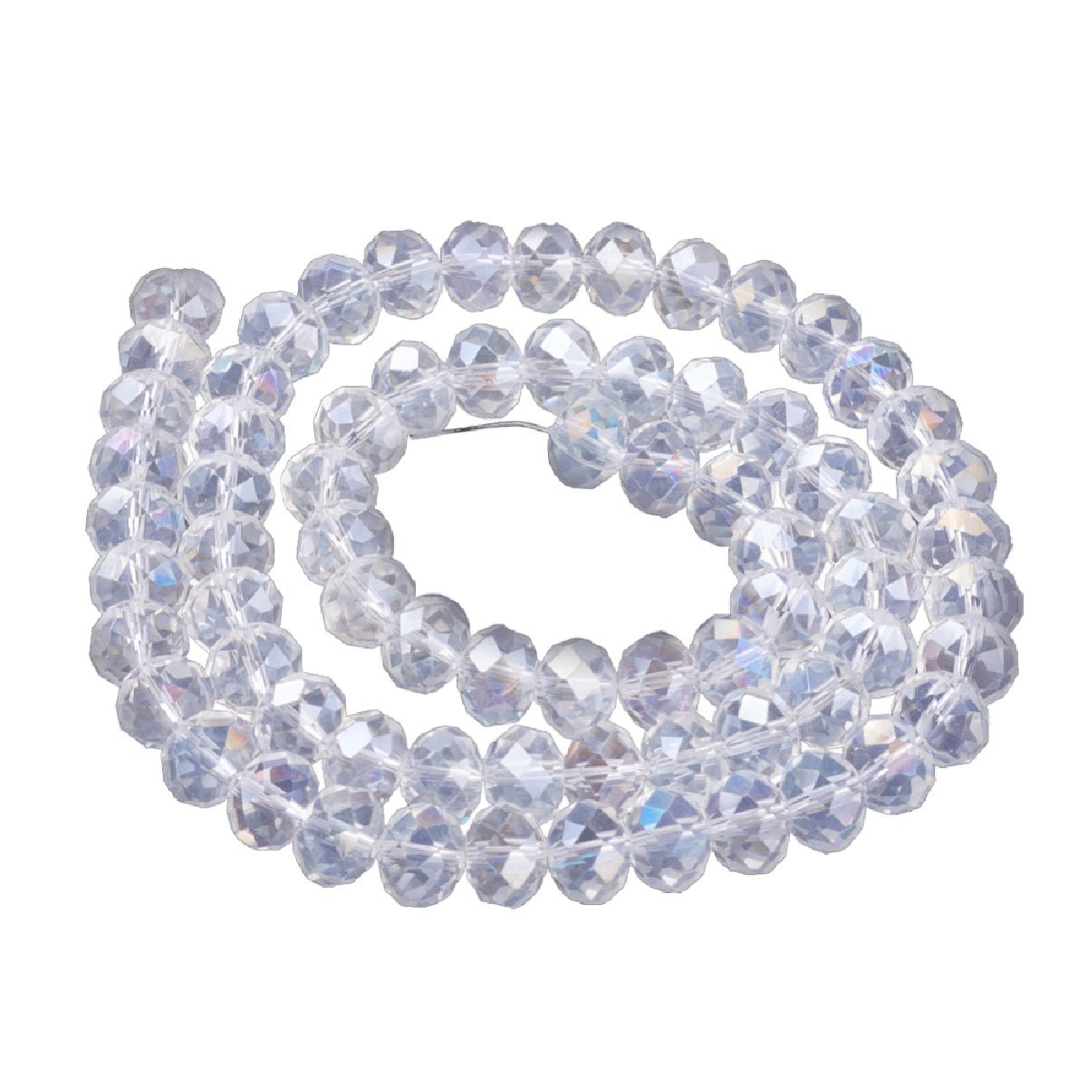 12x8mm Crystal Rondelle Bead Strand – Approx 70 Beads – Crystal AB