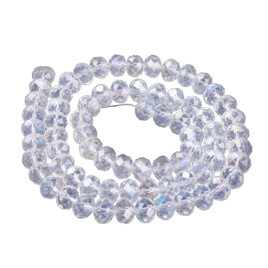 12x8mm Crystal Rondelle Bead Strand – Approx 70 Beads – Crystal AB