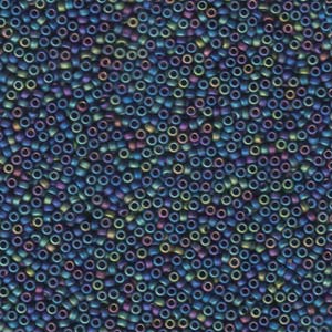 15/0 Miyuki Seed Beads - 5g Bag – Matte Black AB - Colour 401FR