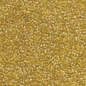 15/0 Miyuki Seed Beads - 5g Bag – Silver Lined Gold – Colour 3