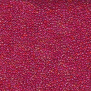 15/0 Miyuki Seed Beads - 5g Bag – Matte Light Red AB - Colour 140FR