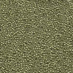 15/0 Miyuki Seed Beads - 5g Bag – Matte Metallic Lt Olive – Colour 2033
