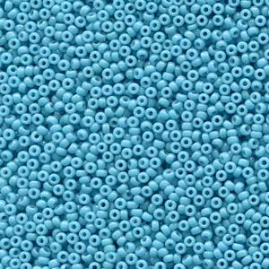 15/0 Miyuki Seed Beads - 5g Bag – Duracoat Opaque Dyed Aqua Blue - Colour 4478