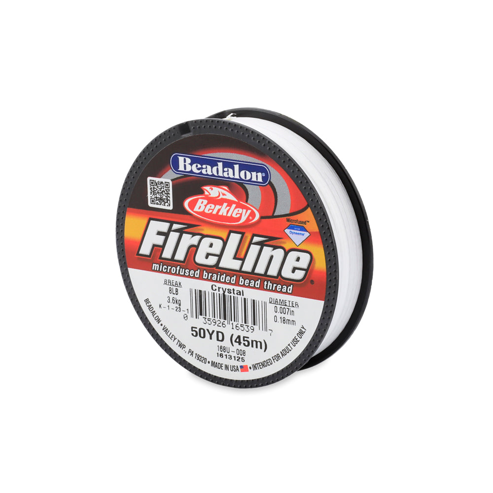FireLine Braided Bead Thread 10lb – Crystal – 50yd Spool