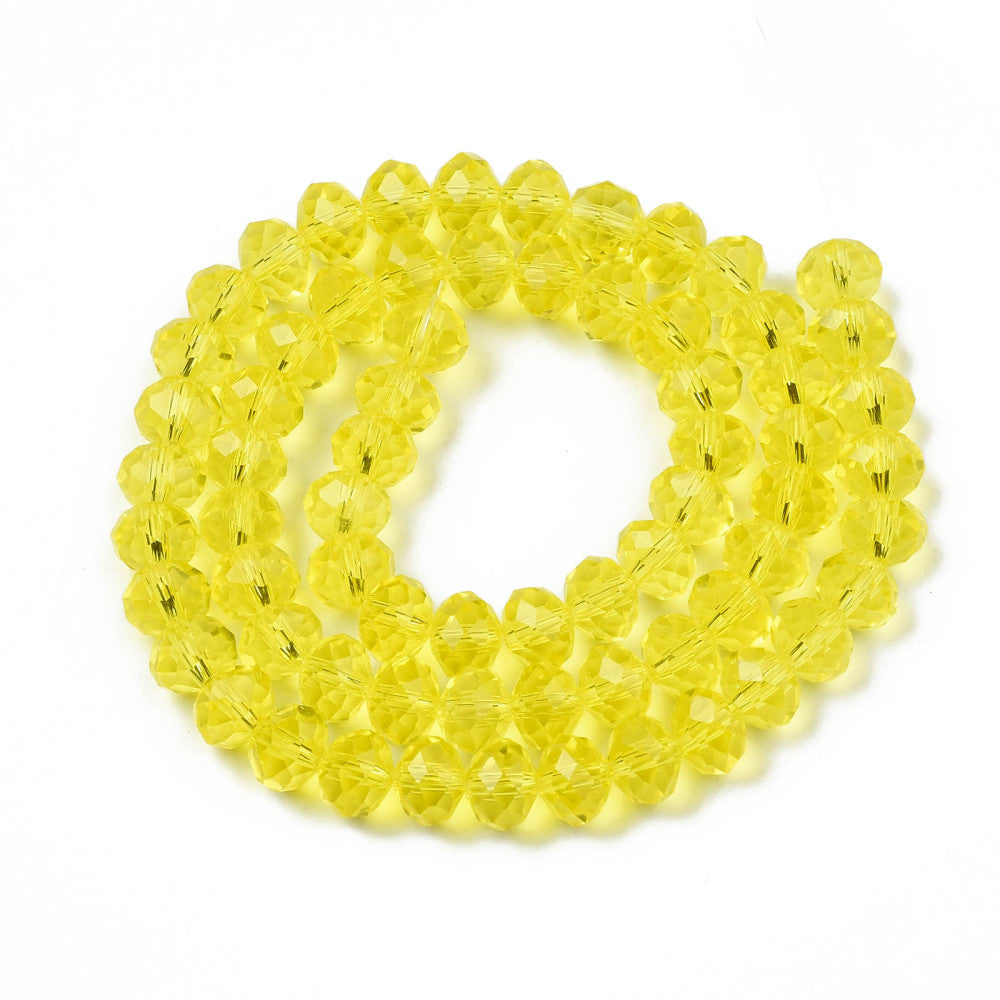6x8mm Crystal Rondelle Bead Strand – Approx 62 Beads – Citrine