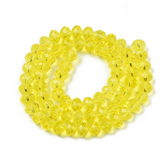 6x8mm Crystal Rondelle Bead Strand – Approx 62 Beads – Citrine