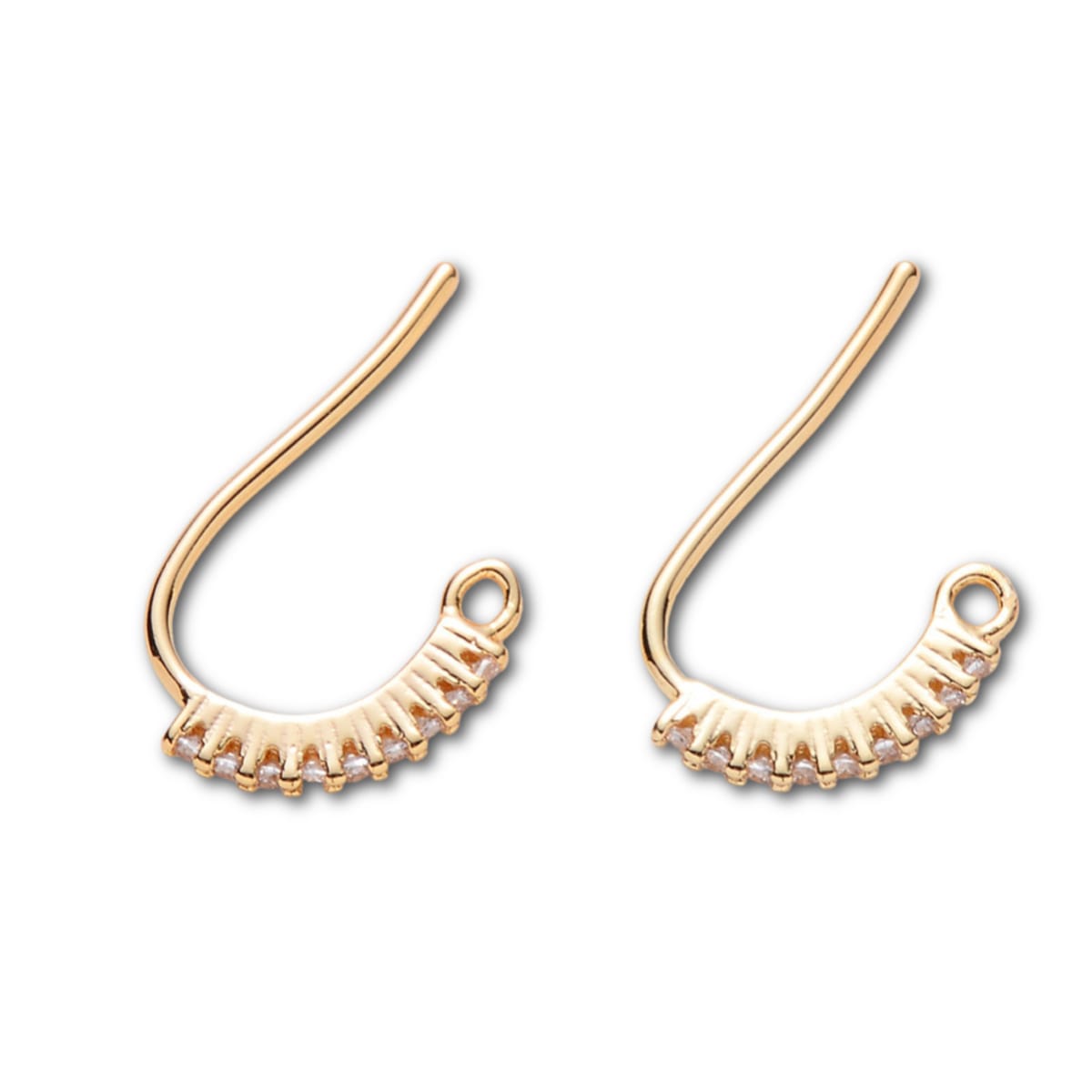 18k Gold Plated Cubic Zirconia Earring Hooks - Priced Per Pair