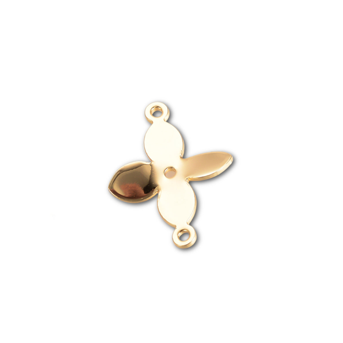 18k Gold Plated Quatrefoil Connector 15x11mm