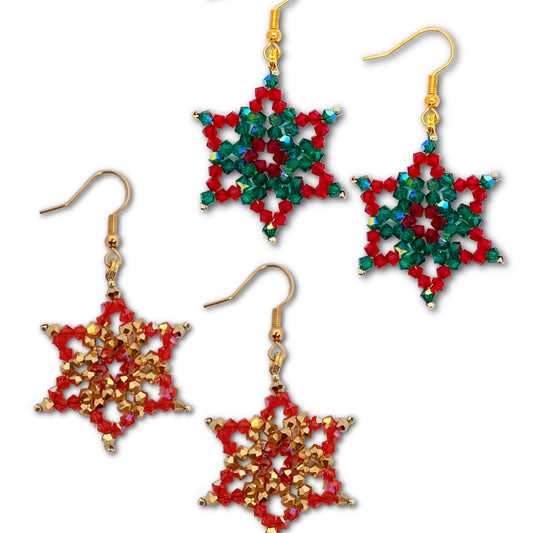 Advent Star Earring Pattern - Instant Download or Printed Copy image 0