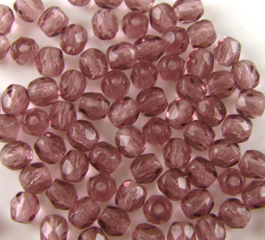 4mm Czech Fire Polish – 20020 – Light Amethyst x 100
