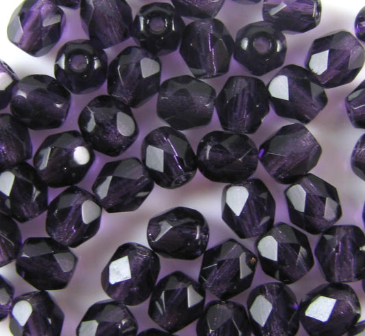4mm Czech Fire Polish – 20510 – Tanzanite x 100