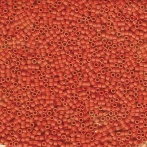 11/0 – Miyuki Delica - 5g Bag – Dyed Matte Opaque Vermillion – DB795