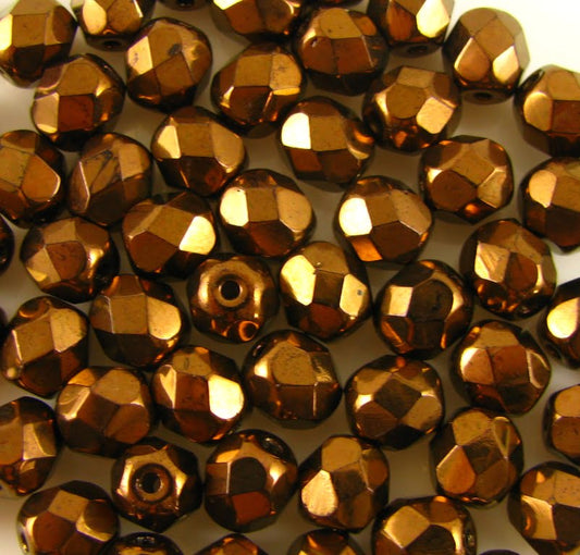 3mm Czech Fire Polish – 23980/14415 – Full Copper x 100