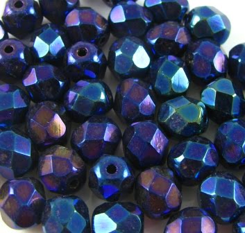 3mm Czech Fire Polish – 23980/21435 – Jet Blue Iris x 100