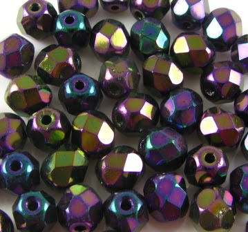 6mm Czech Fire-Polish – 23980/21435 – Jet Red Iris x 100
