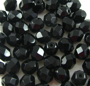 3mm Czech Fire Polish – 23980 – Jet Black x 100