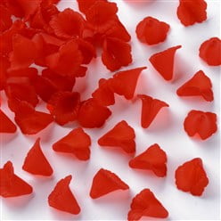 Lucite Trumpet Flower Beads – 18mm – Pack of 10 – Red