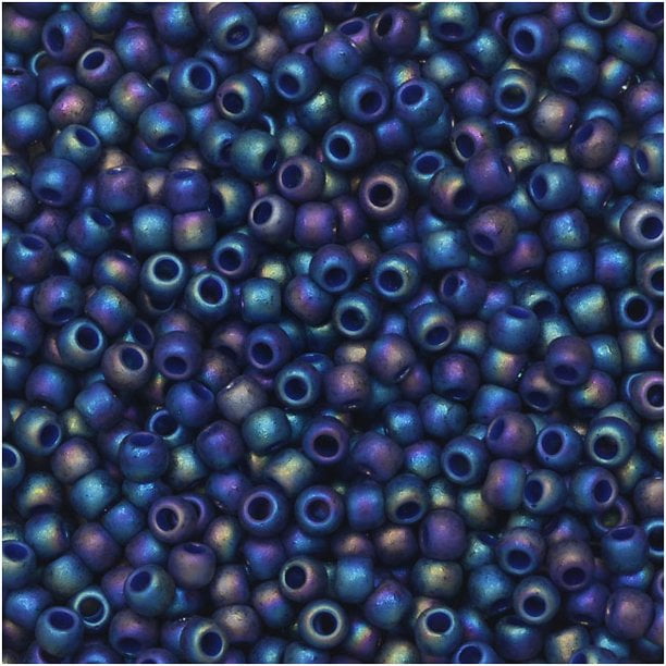 8/0 Toho Seed Beads - 10g Bag – Semi Glazed Rainbow - Navy Blue