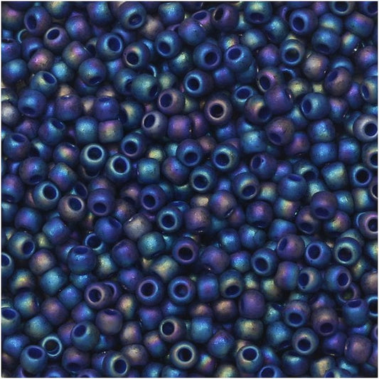 8/0 Toho Seed Beads - 10g Bag – Semi Glazed Rainbow - Navy Blue