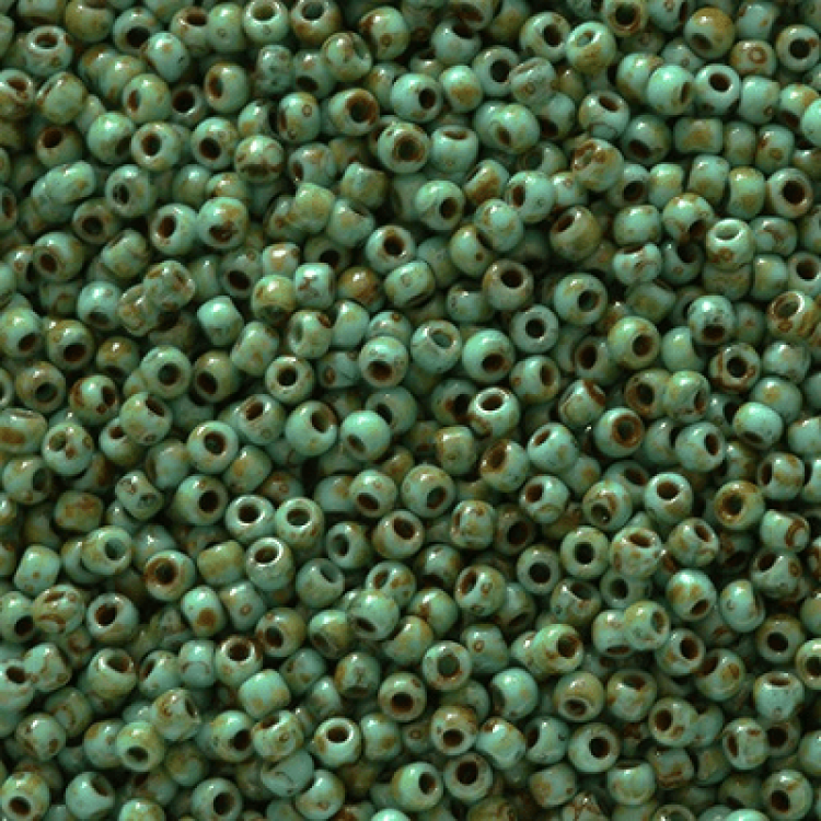 8/0 Toho Seed Beads - 10g Bag – Hybrid Turquoise - Picasso
