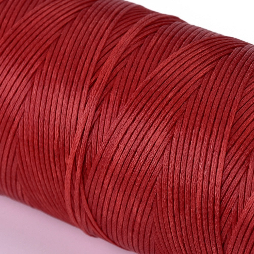 0.8mm Waxed Flat Polyester Cord - Spool of 20 Meters - Red