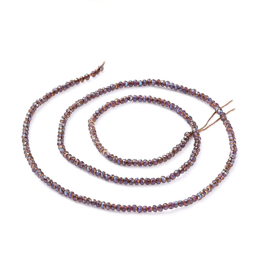 Etoile Micro Crystal Rondelles 2x1.5mm - Strand of approx 200 - Topaz Luster