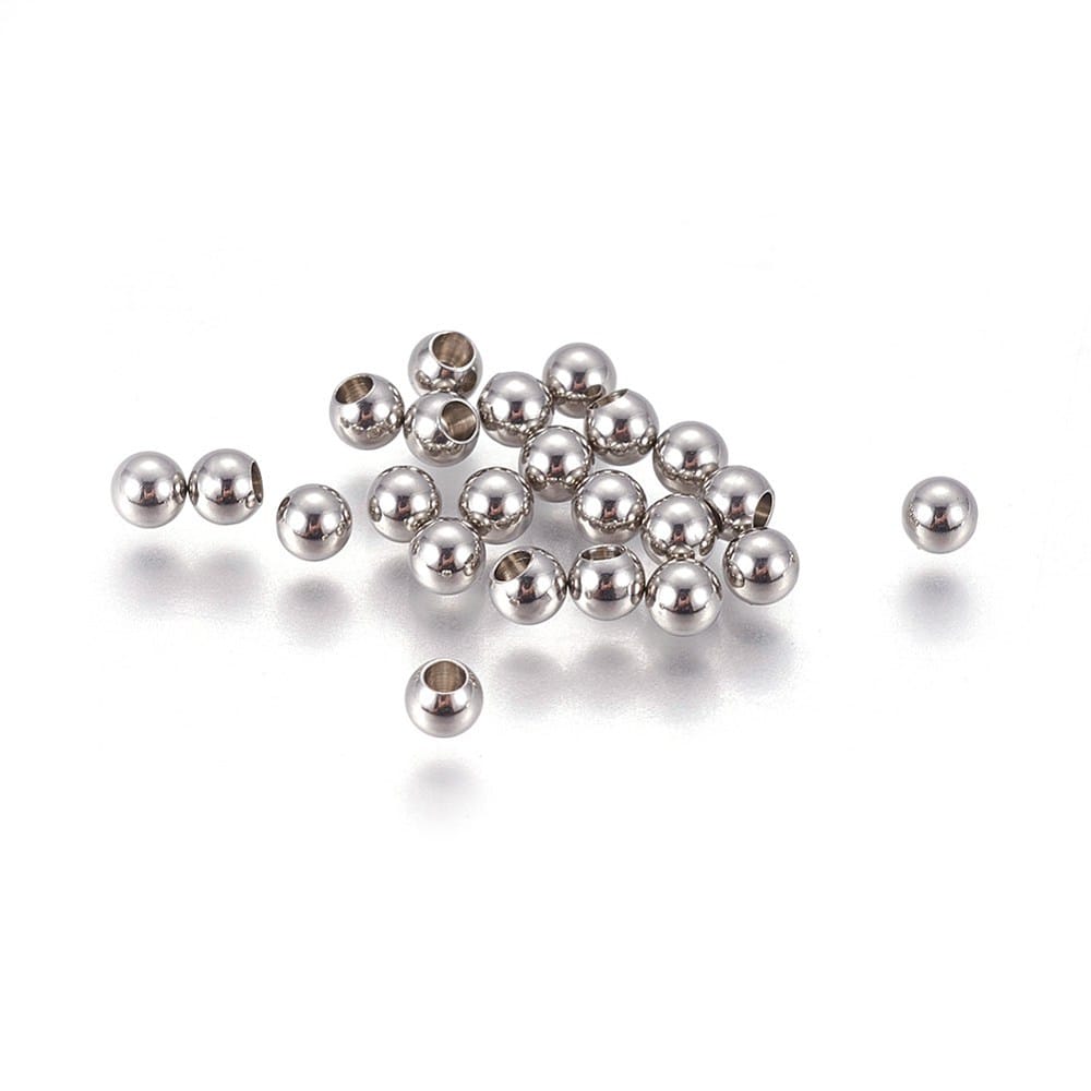 Stainless Steel 3mm Memory Wire End Caps (1.5mm Hole Size) - Pack of 20