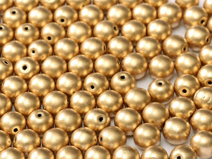 4mm Czech Glass Pearl Beads - 01710 - Pack of 100 - Light Gold Matte