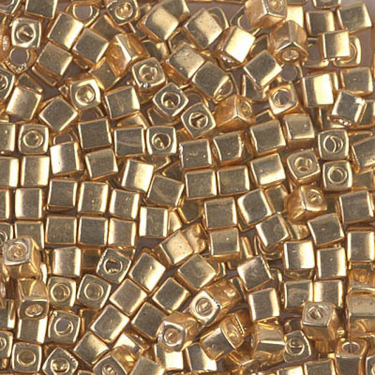 Miyuki Cubes 3mm - 5g Bag – Galvanized Gold - 1052
