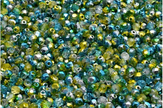 3mm Czech Fire-Polish – 00030/48210 – Two Tone Emerald Lime Green x 100