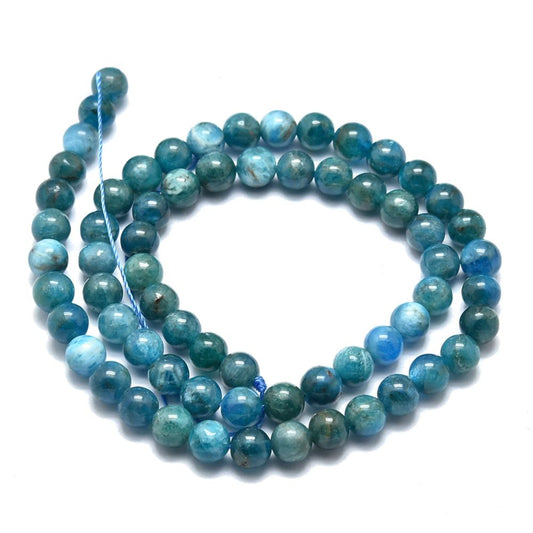 6mm Apatite Gemstone Round Strand - Approx 65 Beads
