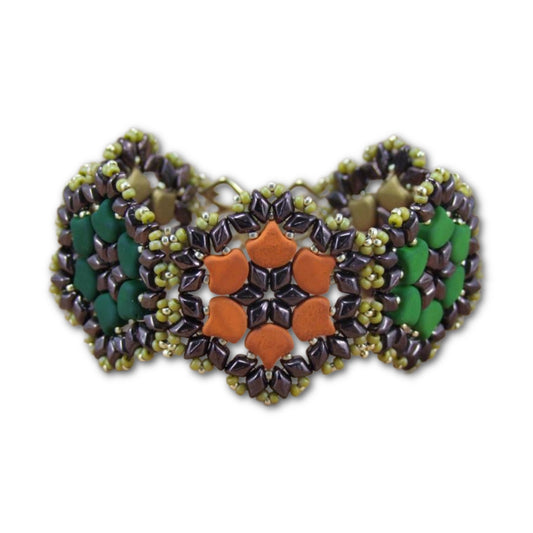 Ginko Leaves Bracelet Pattern by Carolyn Cave - Instant Download  or Printed Copy image 0