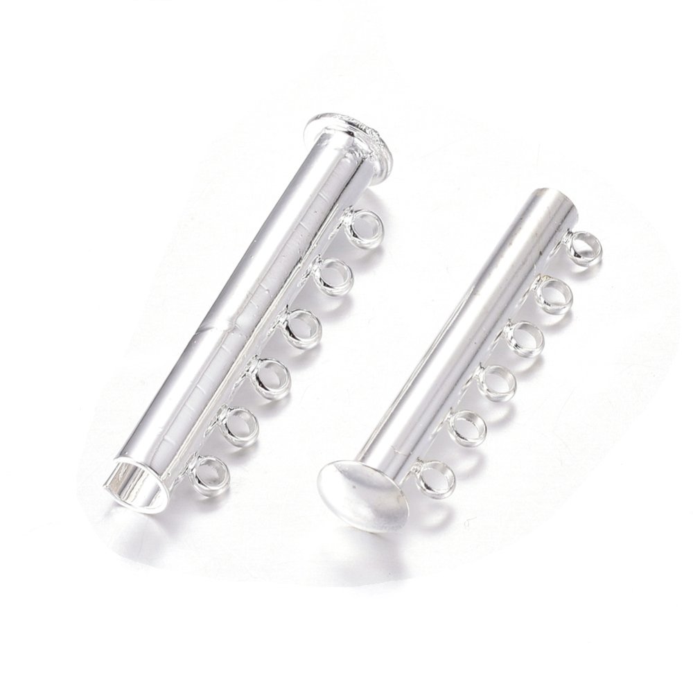 Silver Plated Six Strand Magnetic Clasp