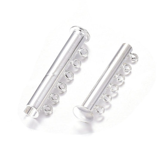 Silver Plated Six Strand Magnetic Clasp